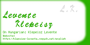 levente klepeisz business card